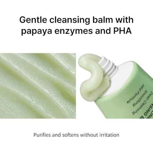 EITHER& PAPHA One Shot Cleansing Balm, Korean 2-in-1 Melting Makeup Remover & Gentle Oil-to-Milk Cleanser with Papaya Enzyme & PHA, Hydrating & Smoothing (2.70 fl. oz.)