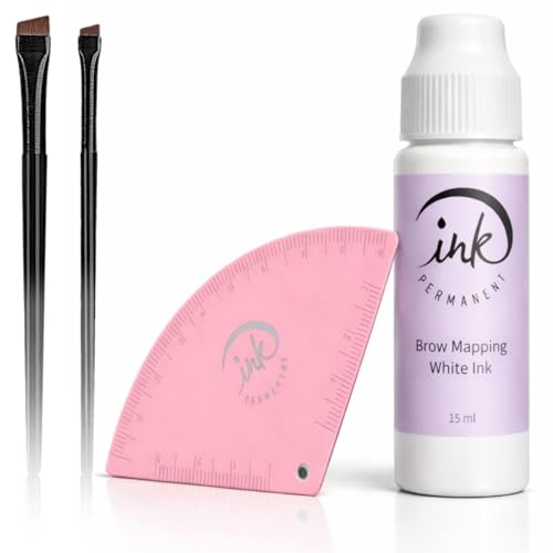Ink Permanent Brow Mapping Kit with Ink Roller & Ruler