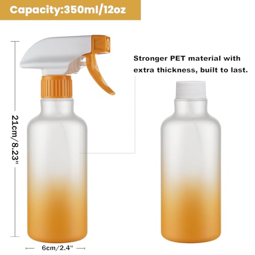 Heavy Duty 12oz Plastic Spray Bottles - Adjustable Mist & Stream (2 Pack)