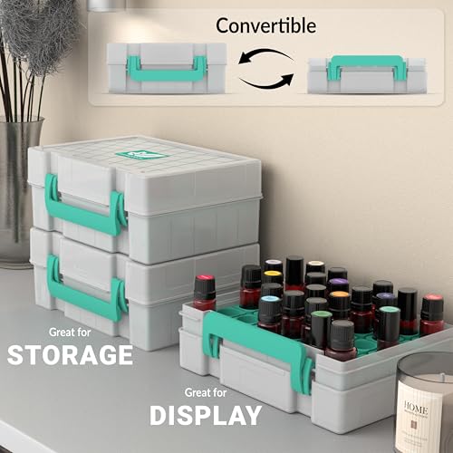 Essential Oil Organizer for 35 Bottles UV-Filtering Hard Shell Case