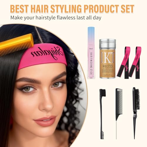 Hair Wax Styling Set - 7 Pcs with Combs & Bands