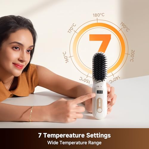 Dreame Cordless Hair Straightener Brush, Ionic Straightening Comb