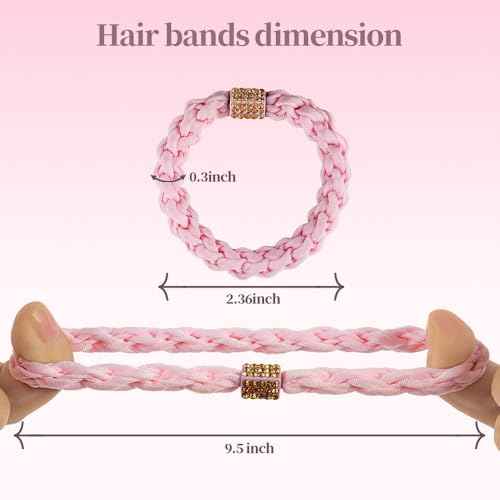 10Pcs Stylish Women Hair Ties, 5 Colors for Hair Bands, 2.36 Inch Diameter Hair Tie for Thick Hair High Ponytail Holders