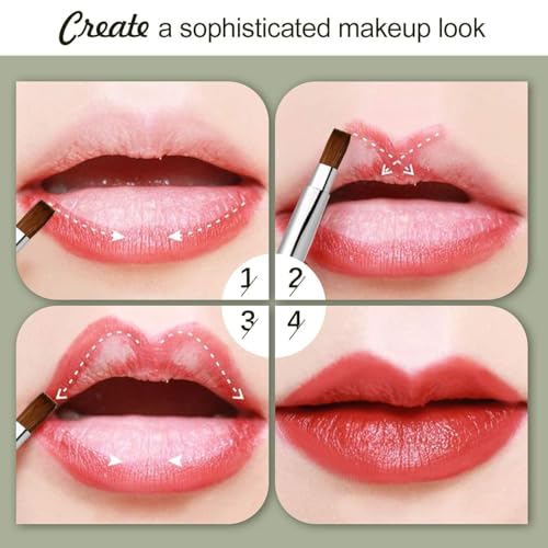 Retractable Lip Brush Applicator - Professional Flat Bristle Makeup Brush