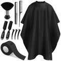 Barber Cape Kit with Neck Duster Brush & Accessories - 10 Piece Set