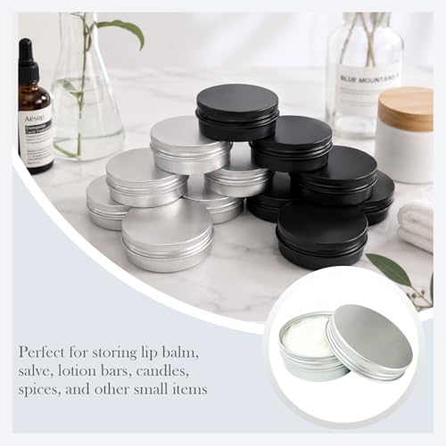 12 Pack 2 oz Aluminum Tins with Lids for Lip Balm & Crafts