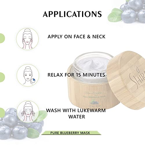 Shira Shir-Organic Pure Blueberry Facial Mask For Nourished Wrinkle-Free and Radiant Skin With Organic Anti-Aging Formula Leaves skin soft moisturized and hydrated. (15 ML)