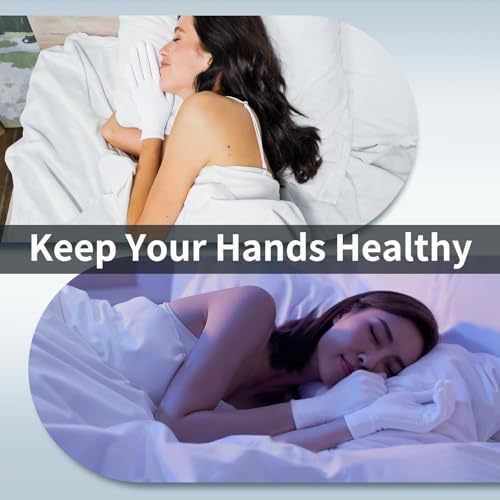 White Cotton Gloves for Dry Hands & Overnight Moisturizing, 30 Pairs
