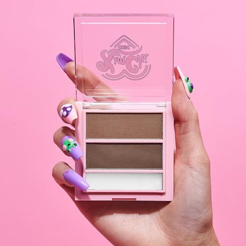 KimChiChic Beauty Kimbrowly Eyebrow Powder Duo with Brow Wax - Natural Looking Brows, 3D Effect, Cruelty Free, Medium Deep P 0.27oz