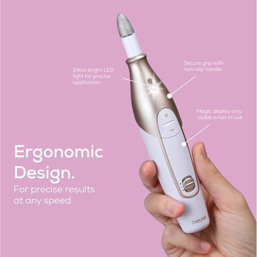 Beurer MP64 White Cordless Electric Nail Drill Kit with 10 Attachments & LED Light