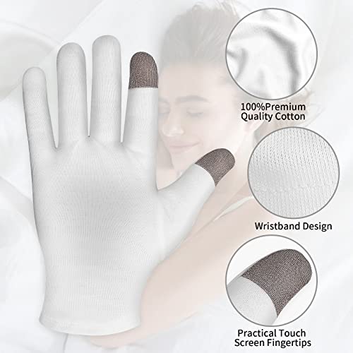 Sibba Touch Screen Cotton Moisturizing Gloves for Dry Hands - 2 Pairs