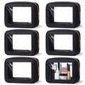 Abbylike 6 Pcs Clear Makeup Bags Mother's Day Travel Nylon Clear Nude Black Toiletry Bag Bulk Car Organizer Case Waterproof Toiletry Pouch with Golden Zipper for Teacher Mother Women Wedding Gift