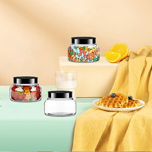 30 Pack Clear Body Scrub Jars, 8oz Clear Plastic Jars with Lids, Sugar Scrub Containers Empty Refillable Containers Round Low Profile Samples Jar for Makeup, Body Butter, Creams, Travel Storage