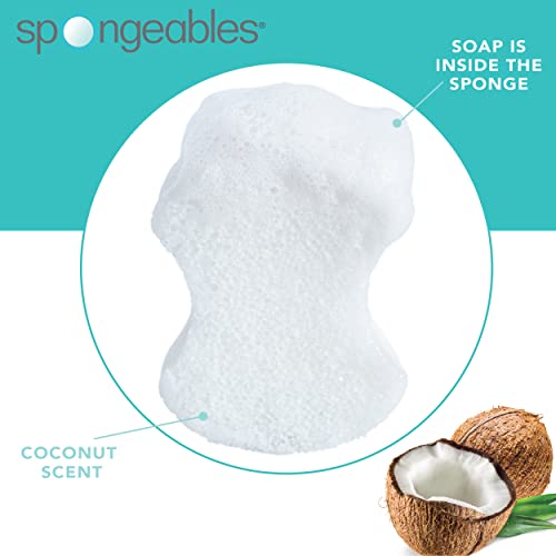 Spongables Pedi Scrub Foot Exfoliating 20+ Wash Sponge, Coconut Colada, 3 Count