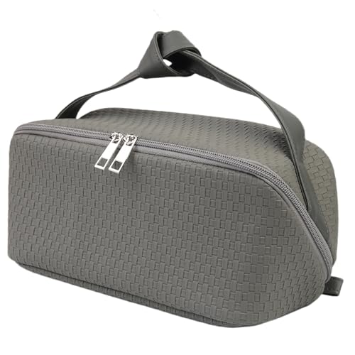 hhhouu Large PU Leather Makeup Bag with Handle, Travel Cosmetic Organizer Case, Waterproof Toiletry Bag, Portable Storage Pouch for Accessories and Brushes, Ideal Gift for Women HO-CB01