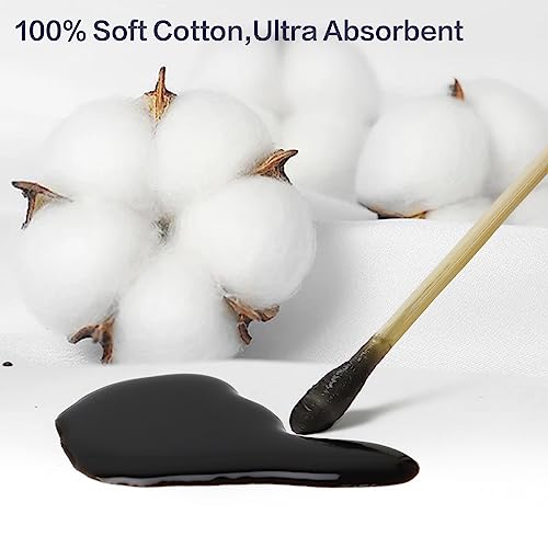 Bcowos 6-Inch Cotton Swabs - 1000 Count Wooden Sticks for Makeup & Cleaning