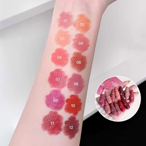 12 Color Mini Lipstick Set - Matte Velvet Finish