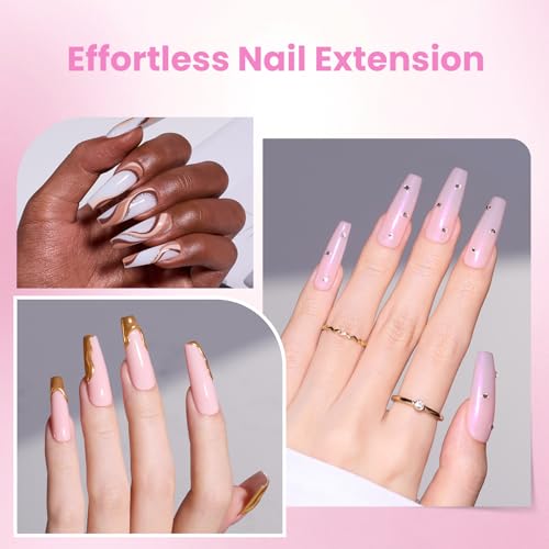 Beetles Tipex Lite Instant Apex Nail Tips - 512pcs Long Coffin