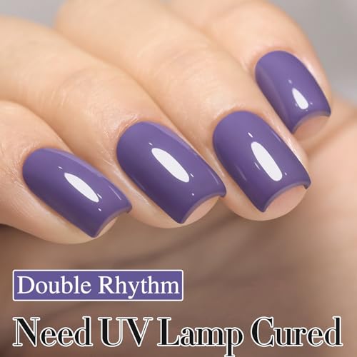 Double Rhythm 15ML Gel Polish Deep Purple Blue Teal - Same Color, Soak Off, Salon & DIY