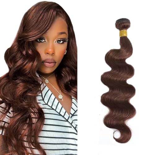 #4 Brown Body Wave Human Hair Bundle - 32 Inch, 50g, Brazilian