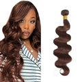 #4 Brown Body Wave Human Hair Bundle - 32 Inch, 50g, Brazilian