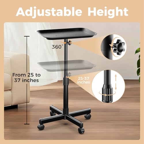 Adjustable Rolling Salon Tray on Wheels for Hair & Lash
