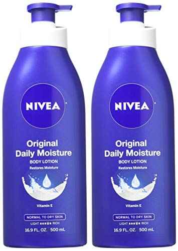 Nivea Lotion Original Daily Moisture 16.9 Ounce Pump (Normal to Dry Skin) (500ml) (2 Pack)