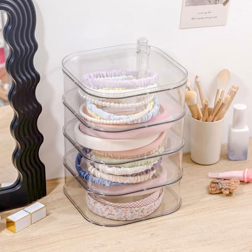 FABROK 3-Layer Rotating Hair Accessories Organizer Box