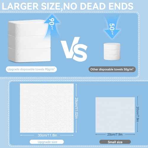 Compressed Towels Tablets 11.8¡±x11¡± (25 Count), Portable Compressed Disposable Washcloths for Travel, Soft Compressed Face Towel for Facial Daily Wash & Outdoor Activities Clean, Single Use