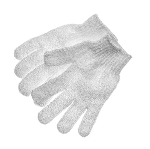 Exfoliating Bath Gloves Pack of 4 for Soft, Smooth Skin - One Size Fits Most
