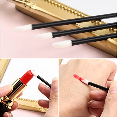 Black Lip Gloss & Lipstick Applicator Wands 100 Pack - Disposable Makeup Brushes
