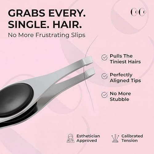 CoCo's Precision Slant Tip Eyebrow Tweezers – Stainless Steel Grooming Tool