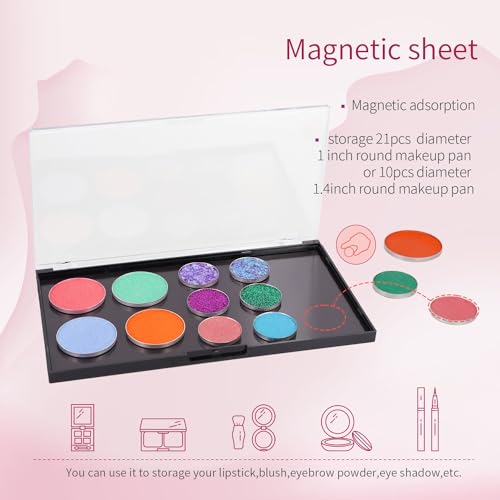 Magnetic Makeup Palette with Clear Top, 3-Pack Empty Eyeshadow Storage