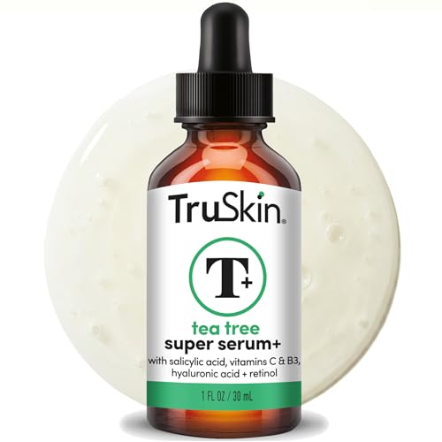 TruSkin Tea Tree Oil Acne Treatment Serum for Face ? Salicylic Acid, Niacinamide, Vitamin C & Retinol ? Clarifying Super Facial Serum for Acne-Prone Skin & Pores, 1 Fl Oz