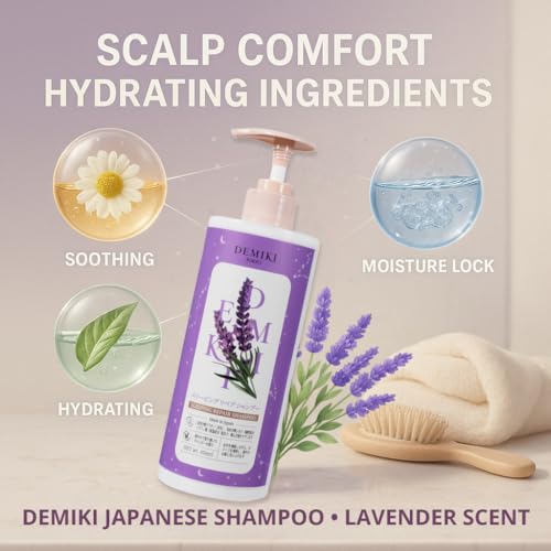 DEMIKI Lavender Shampoo for Damaged Hair - Sulfate Free, 450ml