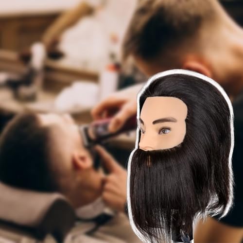 Male Mannequin Head 100% Human Hair with Clamp Stand