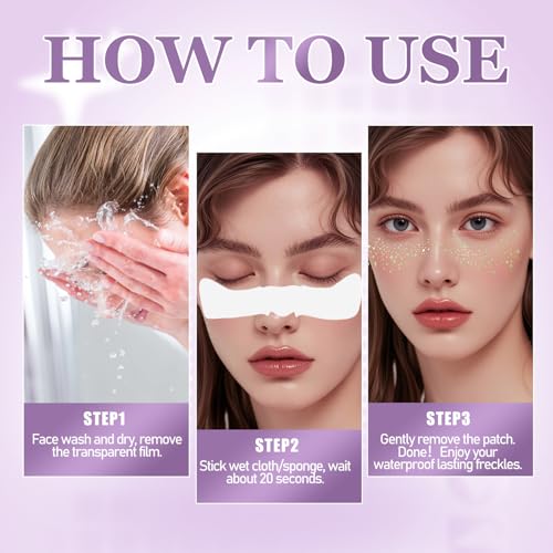 Glitter Freckles Tattoo Patches - 10pc Waterproof Face Tattoo Set