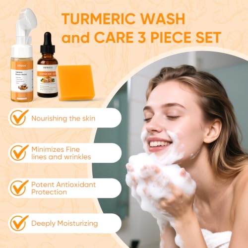 Turmeric Face Wash Set with Soap & Oil for Acne & Radiant Skin – Femani