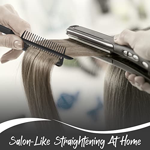 HerStyler Comb For Straightening Hair - Hair Styling Comb For Great Tresses - Flat Iron Comb With A Firm Grip - Straightening Comb For Knotty Hair - Heat Resistant Comb - Parting Comb (Black)