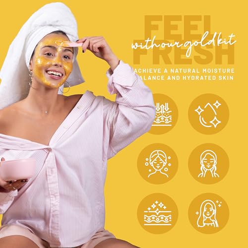 BR?UN Peel-Off Jelly Mask Rubber Mask - 5 Treatments BHA AHA (Black Gold Salicylic AC, Red Gold Lactic AC, White Gold Glycolic AC, 24k Gold Mandelic AC, Hyaluronic AC) - 2 Packs of Each