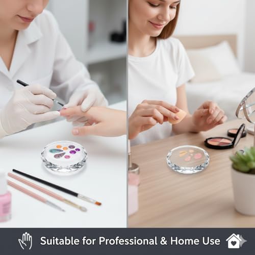 2Pcs Glass Nail Art Palette - Mixed Color Mixing Board