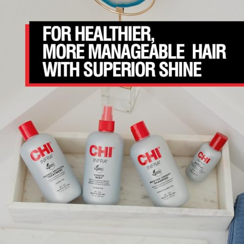 CHI Infra Hair Strengthening Kit, 4-Piece Set, Shampoo, Treatment, Keratin Mist & Silk Infusion