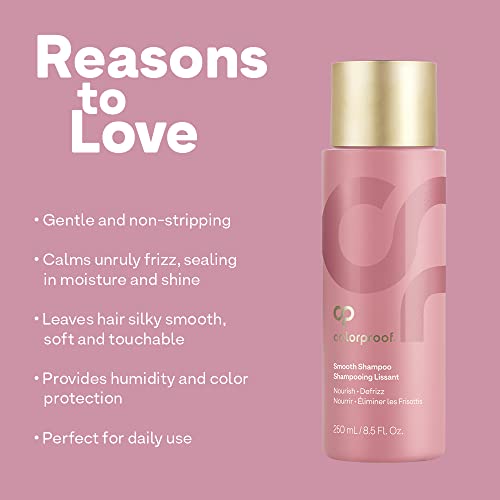 Colorproof Smooth Shampoo, 8.5oz - For Frizzy Color-Treated Hair, Smooths, Softens & Controls Frizz, Sulfate-Free, Vegan