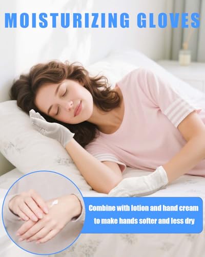 24 Pcs Cotton Moisturizing Gloves for Eczema Relief and Sleep