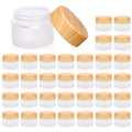 32 Pcs Glass Cosmetic Containers 5 Grams Round Frosted Cosmetic Jars with Leak proof lids Empty glass sample Jars Scrub Balm Lotions Sample Containers for Makeup Lotion Lip Balm Eye Cream