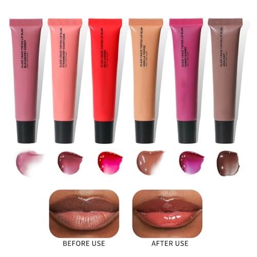 Hydrating tinted lip balm, Quick Full Lip Color Glow reviver melting lipgloss, soft supple lips mask (3PCS-A)