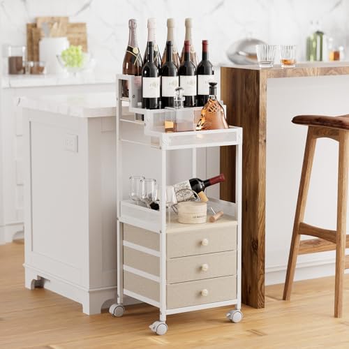 FURFUN 3-Tier Makeup Organizer Cart with Drawers - Rolling Storage