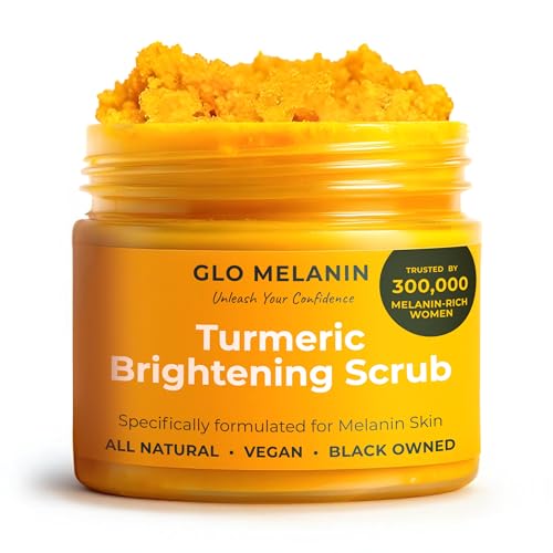 Glo Melanin Turmeric Brightening Scrub - 4 oz Dark Spots & Exfoliating