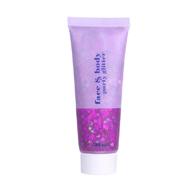 PAQIMAN Rose Body Glitter,Sparkling Neon Outfit Party Holographic Sequins Paint Body Glitter Gel Makeup.(04# Rose)