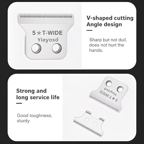 Compatible with Wahl Detailer Blade,2215 Replacement T Wide Blades Fit for Wahl 5 Star Detailer 8081 and Cordless Detailer Li 8171 Trimmer,Stainless Steel,Adjustable Zero-Gap Blade,1Pack.